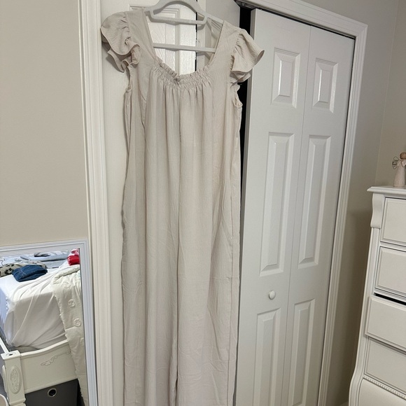 ZESICA Women's Summer Loose Jumpsuit Casual V Neck Sleeveless Oversized Wide Leg - Picture 4 of 15